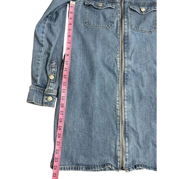 Madewell Blue Denim Zip Front Long Sleeve Shirt Dress Size XS - Picture 5 of 10